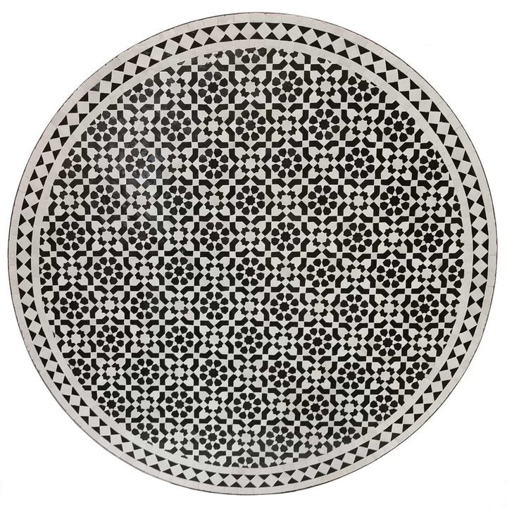Mosaiktisch D120 schwarz weiß glasiert