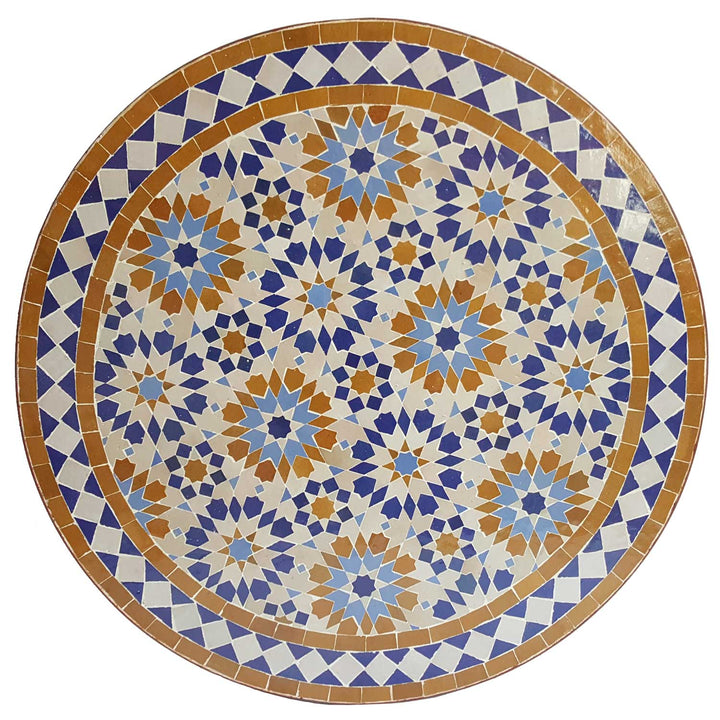 Mosaik Bistrotisch Rund 70 cm Ankabut Braun