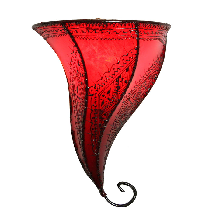 Leder-Wandlampe Mouza Rot