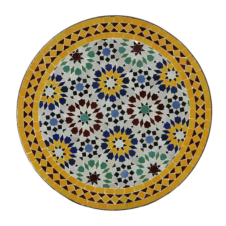 Mosaik Bistrotisch Rund 70 cm Ankabut Gelb