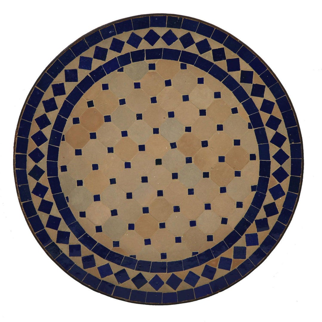 Mosaik-Beistelltisch Ø45 cm Blau-Raute