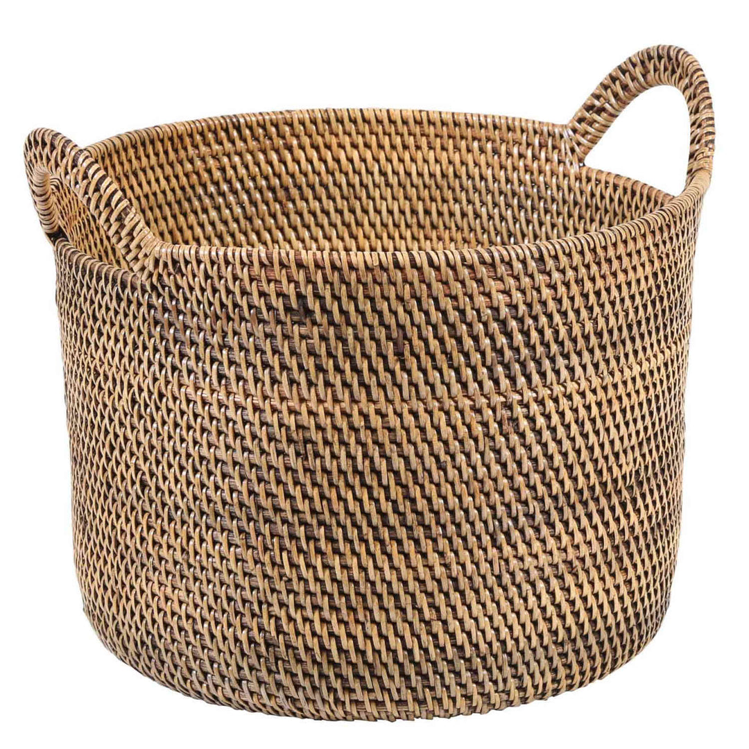 Rattan basket Elie brown with handle