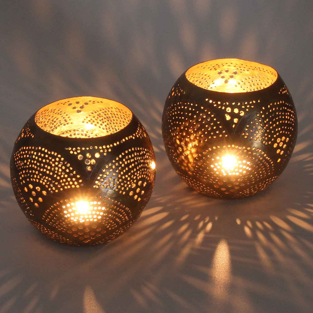 Set of 2 oriental lanterns brass lanterns Ilies