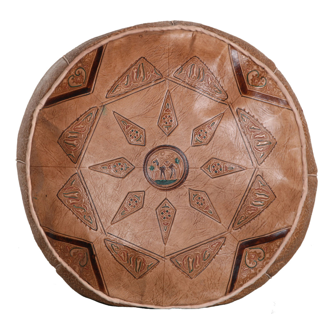 Arabic leather seat cushion camel