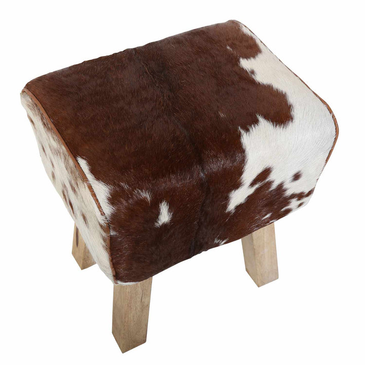 Real leather fur stool Benisha