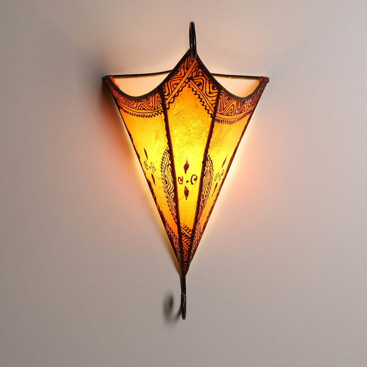 Moroccan leather wall lamp Mouna