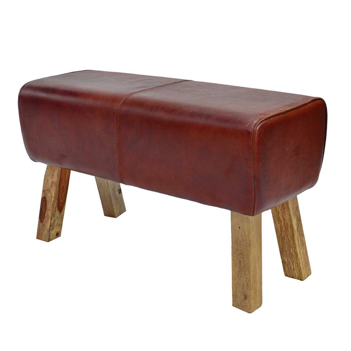 Real leather bench Vinod
