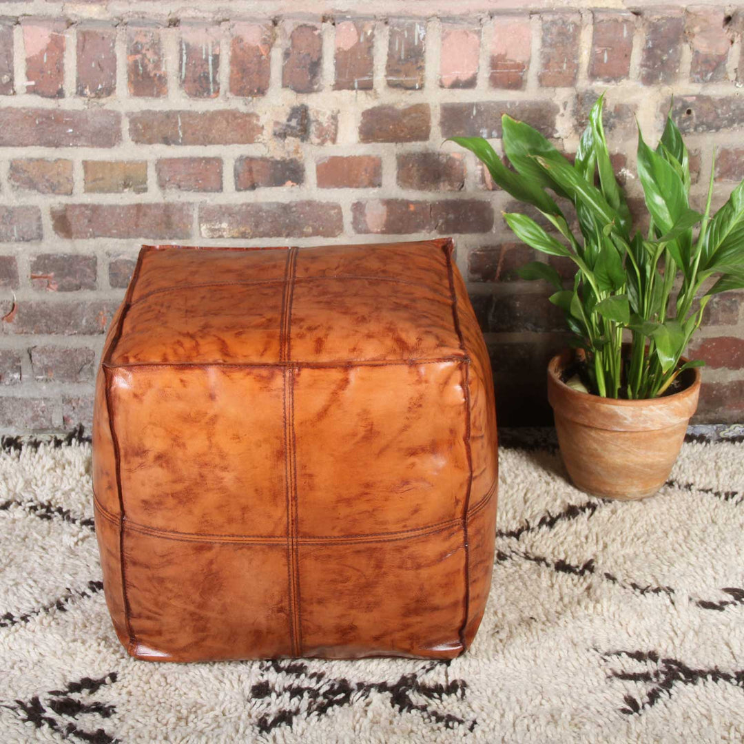 Antique leather seat cushion