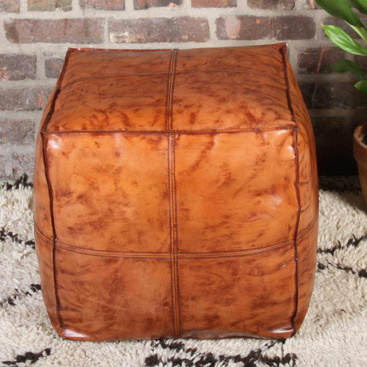 Antique leather seat cushion