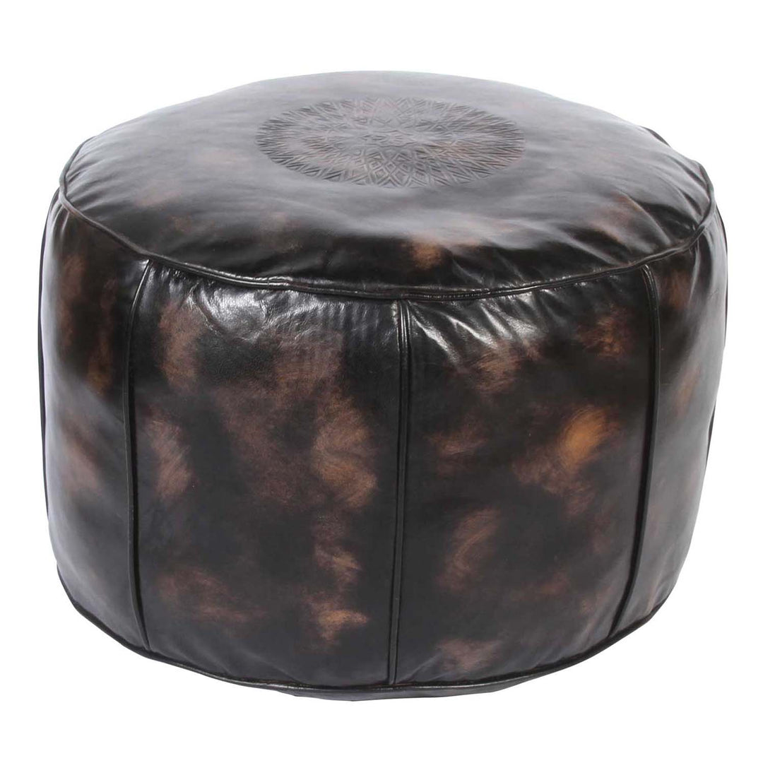 Moroccan leather seat cushion Asli brown