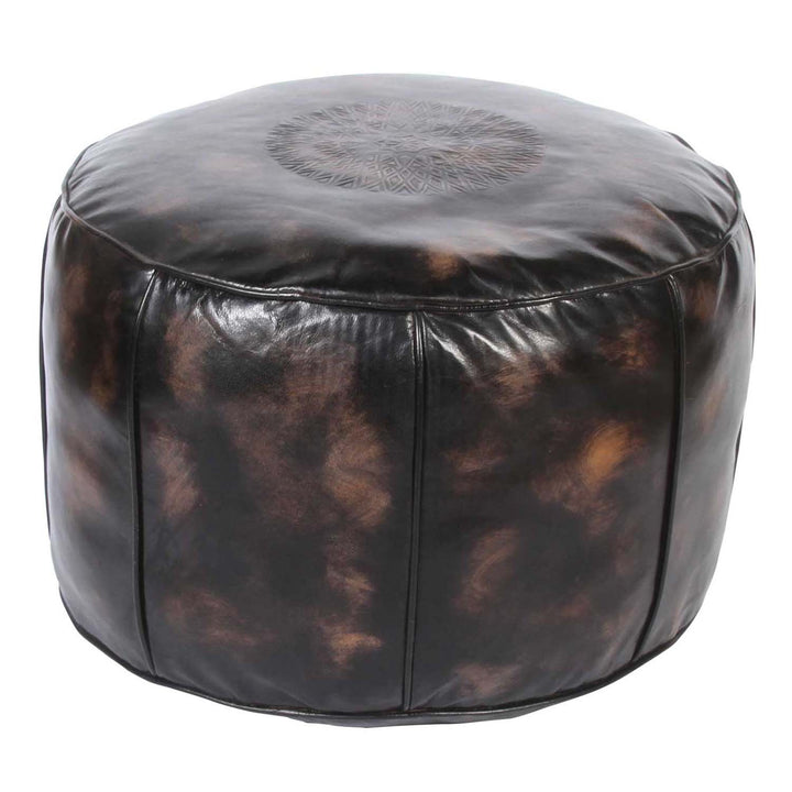 Moroccan leather seat cushion Asli brown