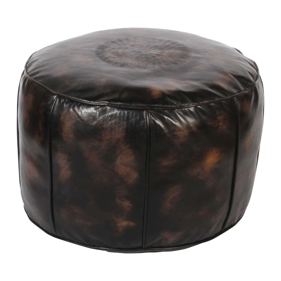 Moroccan leather seat cushion Asli Black