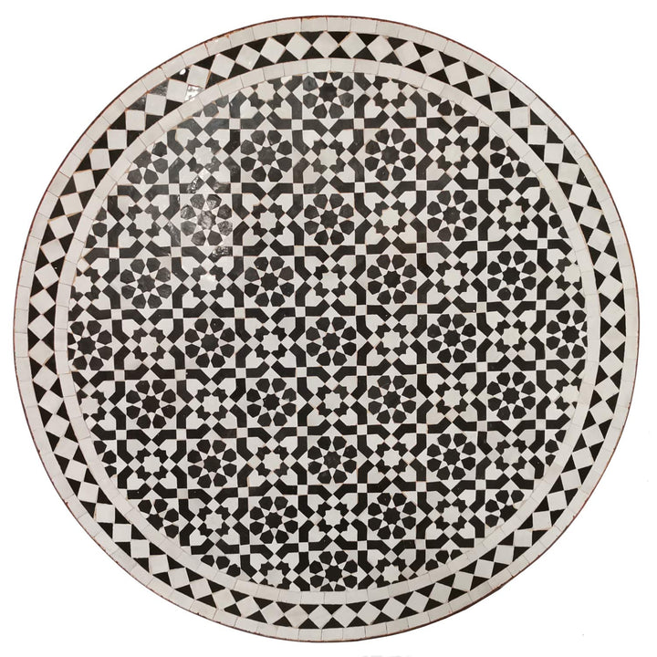 Mosaiktisch D90 schwarz weiß glasiert