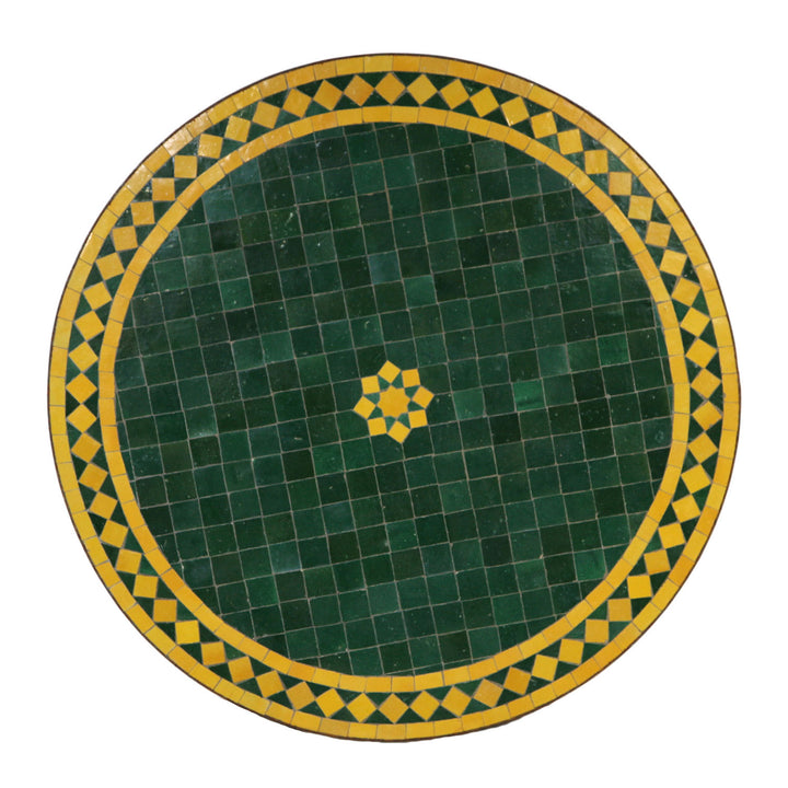 Mosaiktisch D80 Stern Grün Gelb