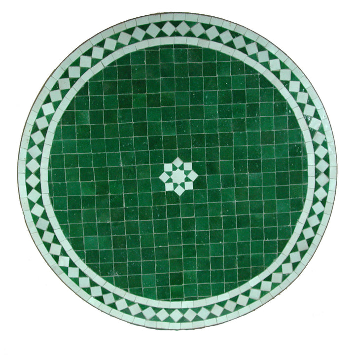 Mosaiktisch D80 Stern Grün Weiß