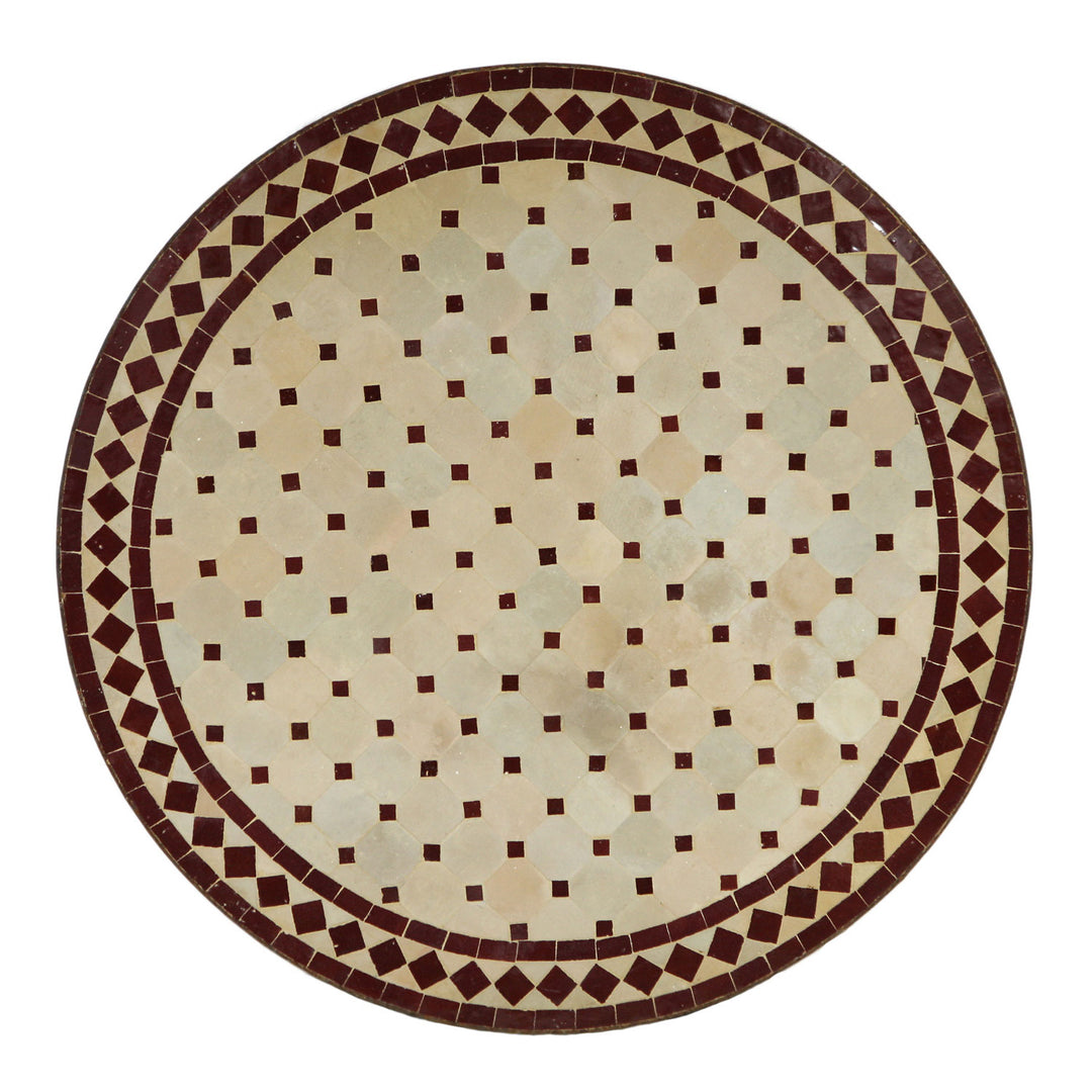 Mosaic table D90 Bordeaux/diamond 