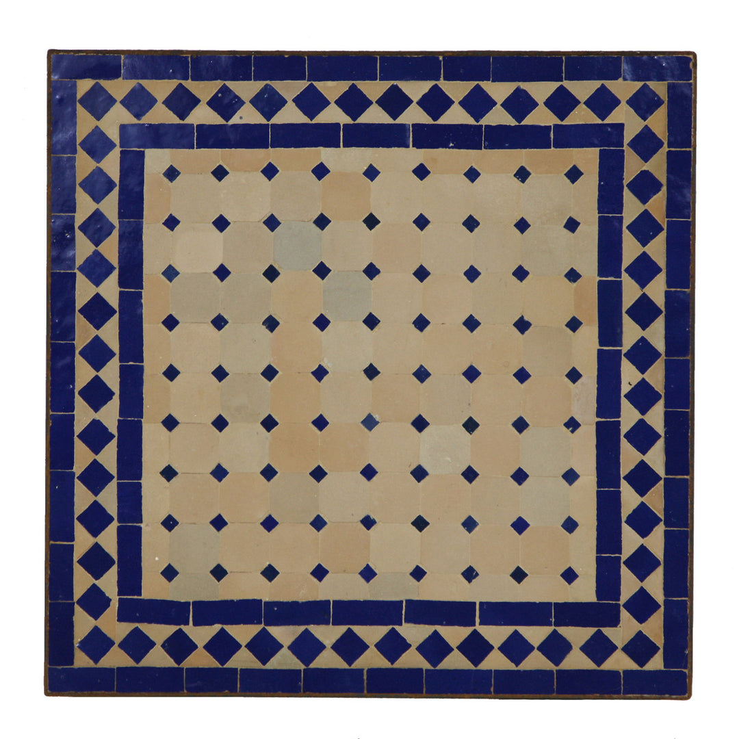 Mosaic table 45x45 blue diamond