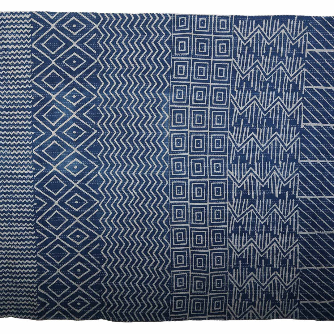 Ethno bedspread Kantha blue