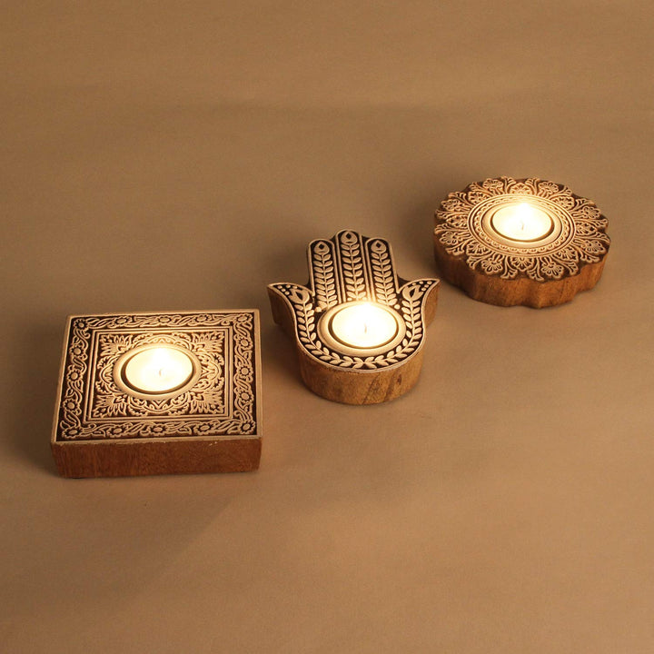 Oriental tealight holders Sahra set of 3