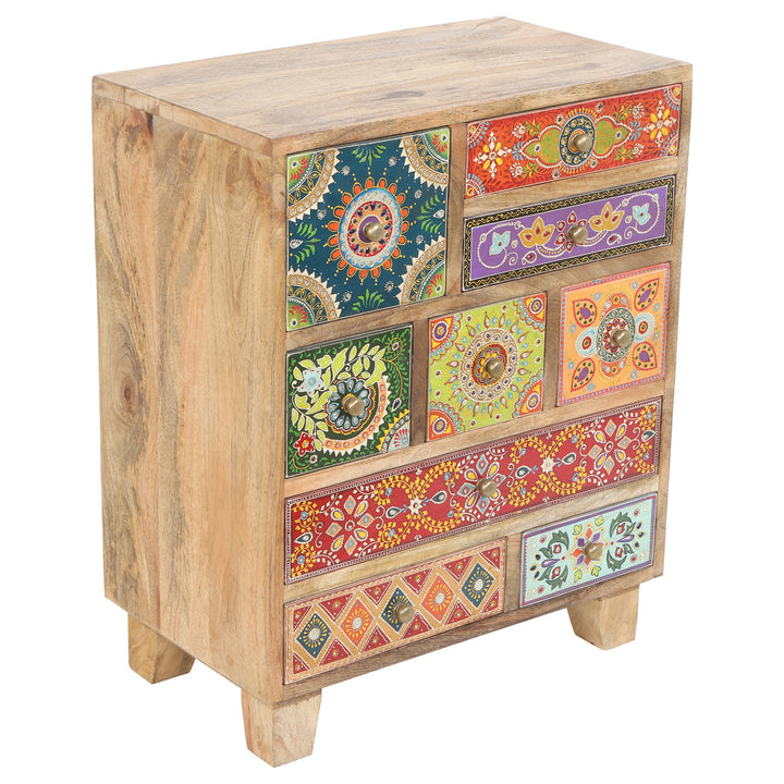 Oriental hand-painted chest of drawers Krishna