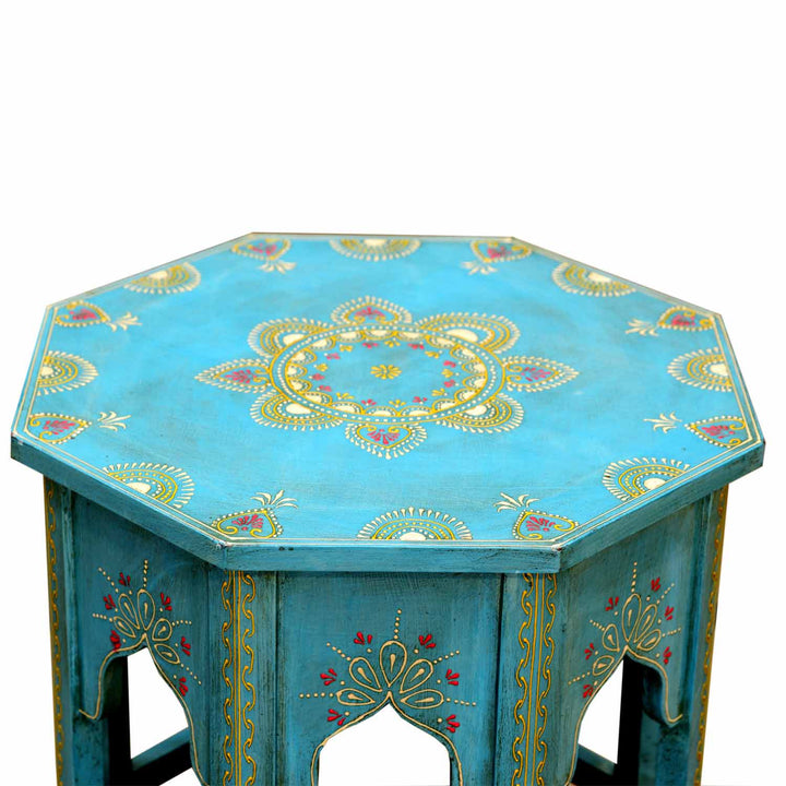 Oriental side tables Saada Blue set of 2