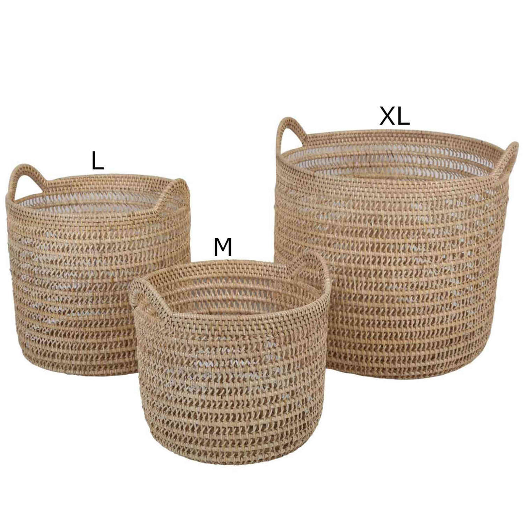 Rattan basket Eda natural with handle