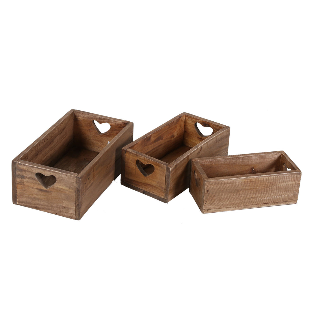 Teak wooden box set of 3 Lucia