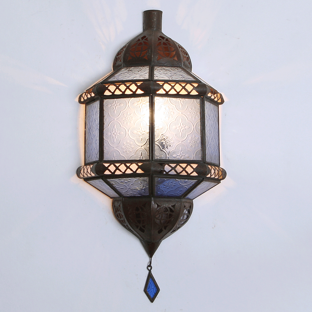 Wandlampe aus Marokko Trombi Blau