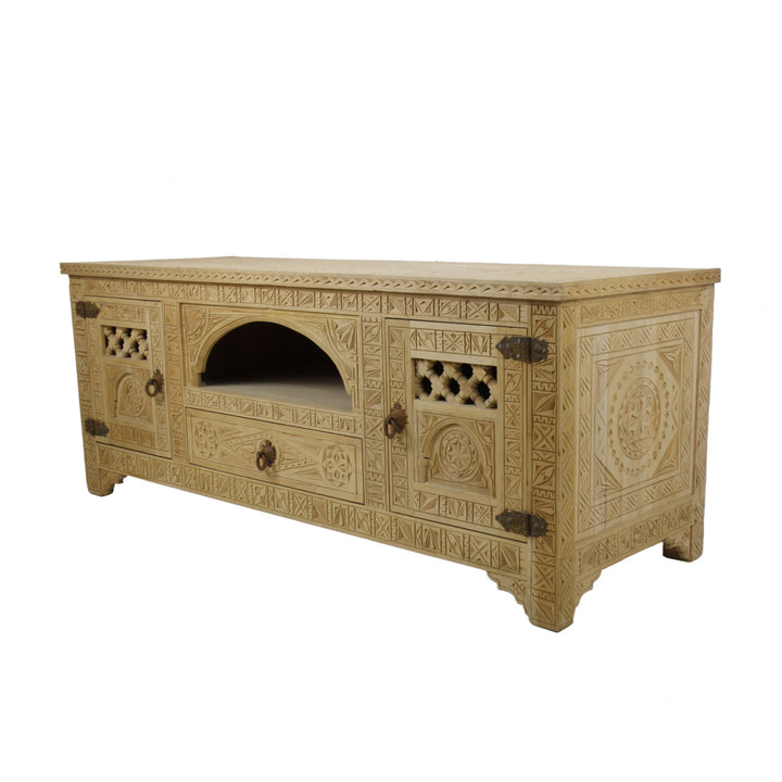 Moroccan wooden TV chest of drawers Rakiya