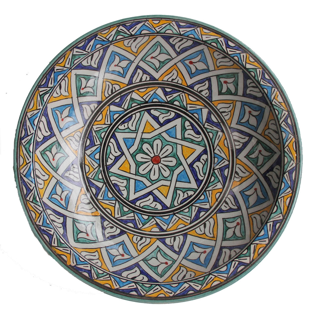 handbeschilderde keramische kom uit Marokko F021