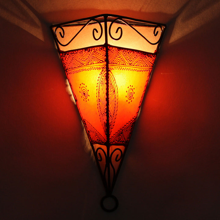 Leather wall lamp Emrah Orange