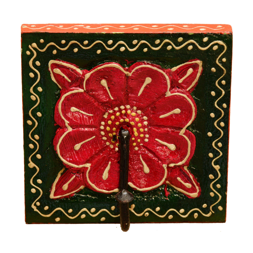 Orientalischer Kleiderhaken Kadira Grün-Rot