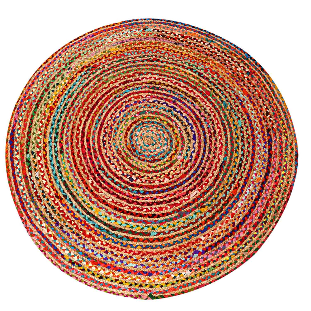 Jute tapijt Tamani kleurrijk