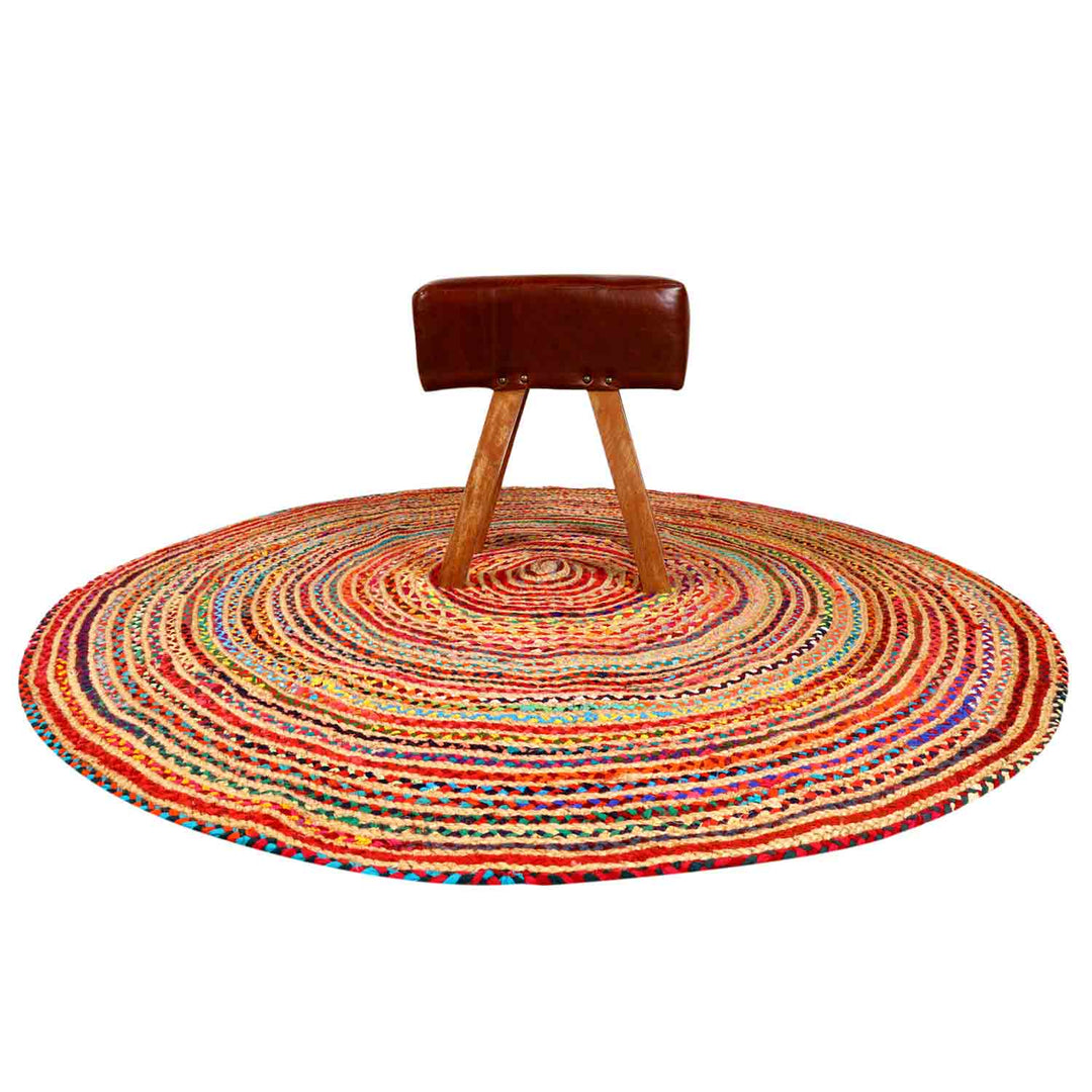 Jute tapijt Tamani kleurrijk