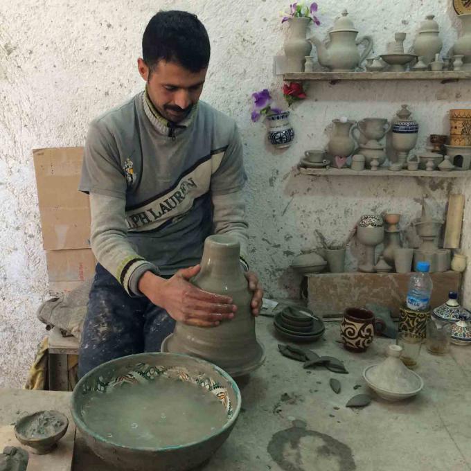 Orientalisches handbemaltes Keramik Waschbecken Fes106
