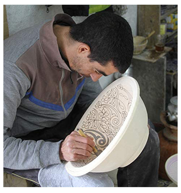 Oosterse handbeschilderde keramische wastafel Fes88