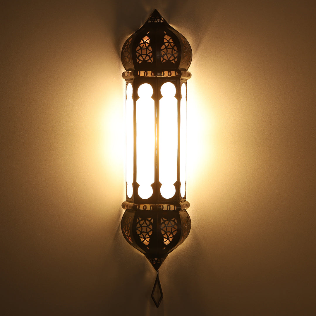 Marokkanische Wandlampe Ruya Milchweiß