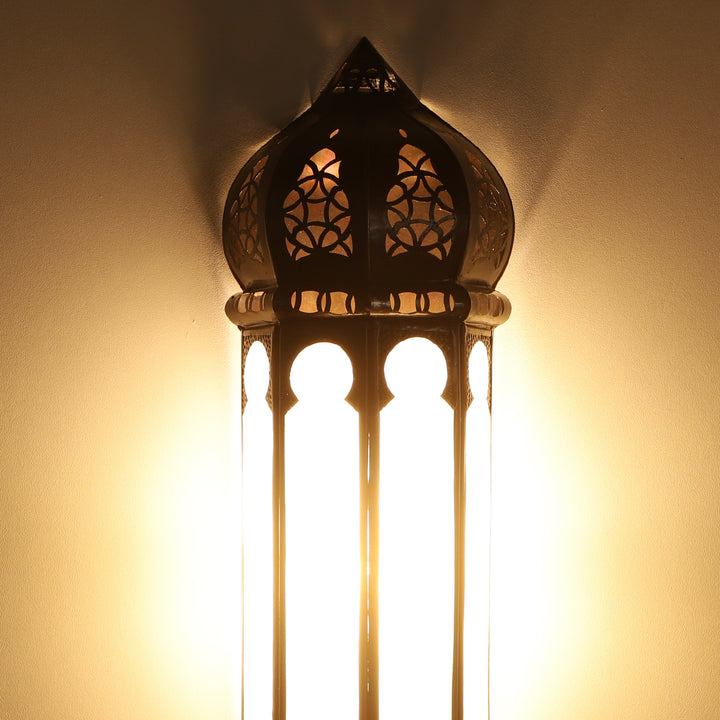Moroccan wall lamp Ruya milk white