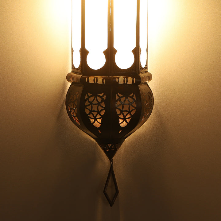 Marokkanische Wandlampe Ruya Milchweiß