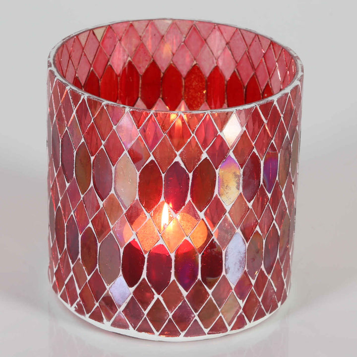 Marokkanisches Mosaik Windlicht Rayan Rot