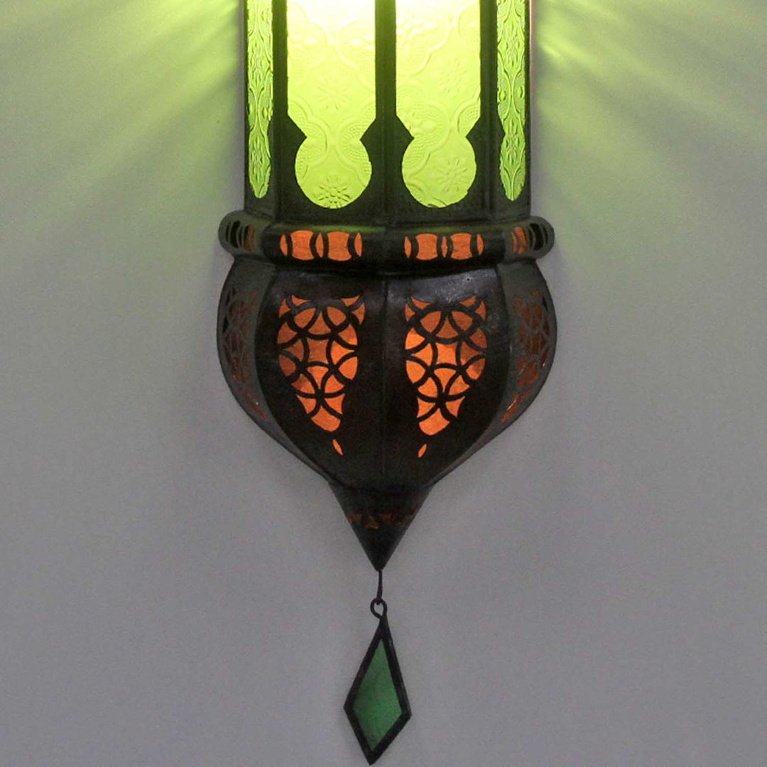 Marokkaanse wandlamp Ruya Groen