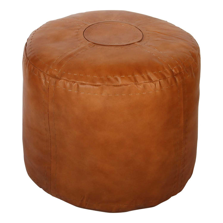 Marokkanisches Leder Sitzkissen Rbati Orange