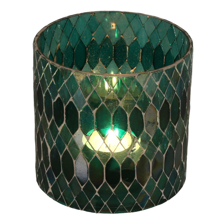 Marokkanisches Mosaik Windlicht Rayan Grün