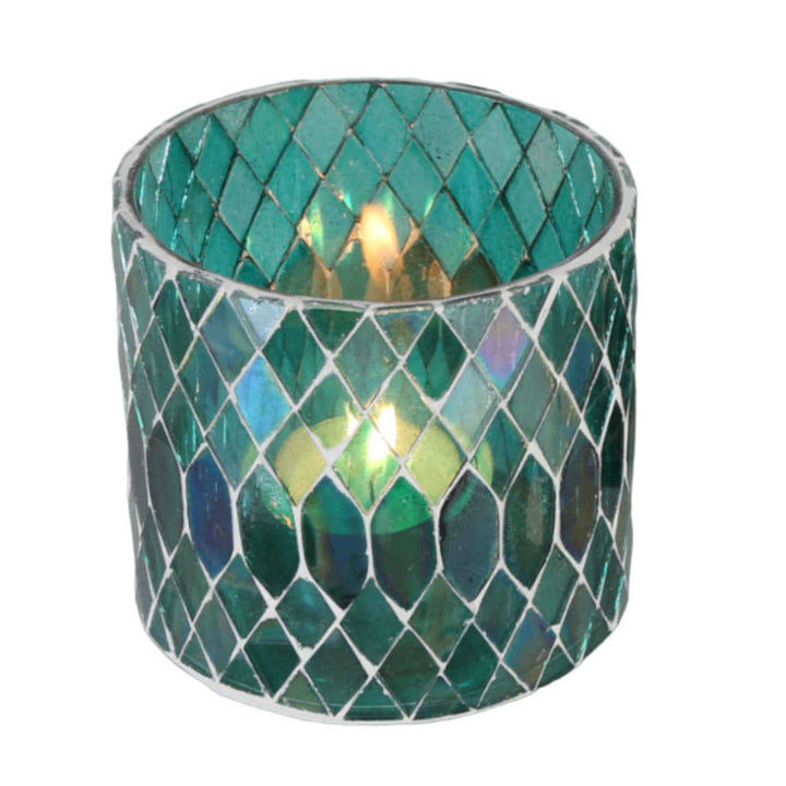 Marokkanisches Mosaik Windlicht Rayan Grün