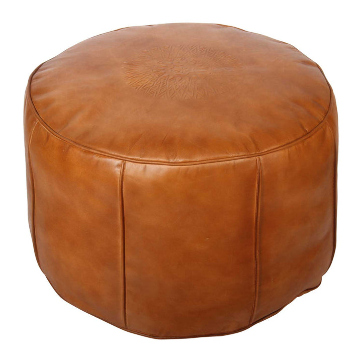 Moroccan leather seat cushion Asli Orange