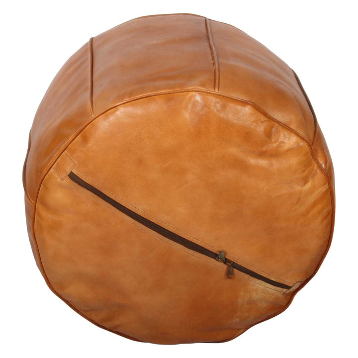 Marokkanisches Leder Sitzkissen Asli Orange