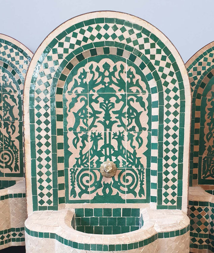 Morocco mosaic fountain Asfor Green