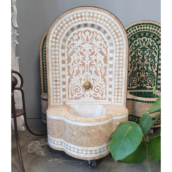 Marokko-Mosaikbrunnen Asfor Weiß