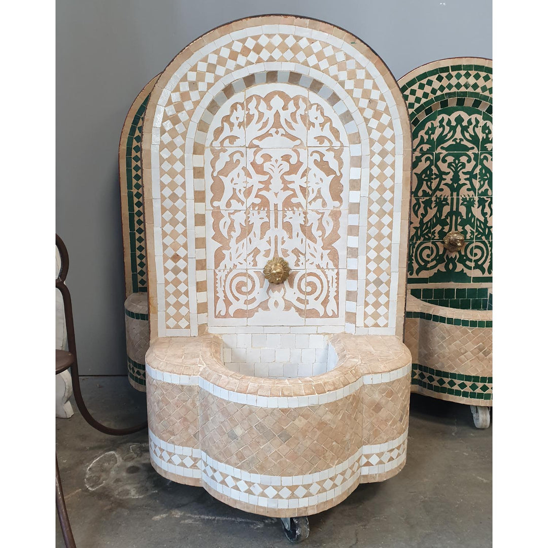 Marokko-Mosaikbrunnen Asfor Weiß