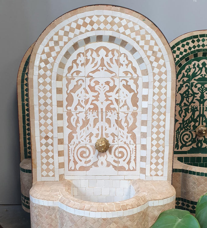 Morocco mosaic fountain Asfor White